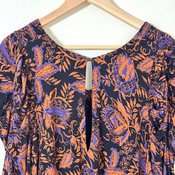 Free People Hello Lover Floral Tunic Dress Mutton Sleeve Oversized Castlecore - Picture 7 of 13